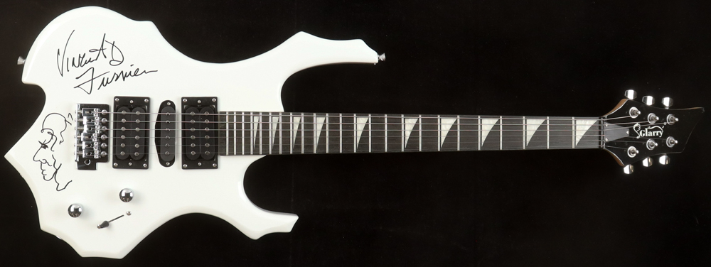 Alice Cooper AKA Vincent D. Furnier Signed Full-Size Electric Guitar with Hand-Sketched Portrait (Beckett) at PristineAuction.com Alice Cooper AKA Vincent D. Furnier Signed Full-Size Electric Guitar with Hand-Sketched Portrait (Beckett) at PristineAuction.com