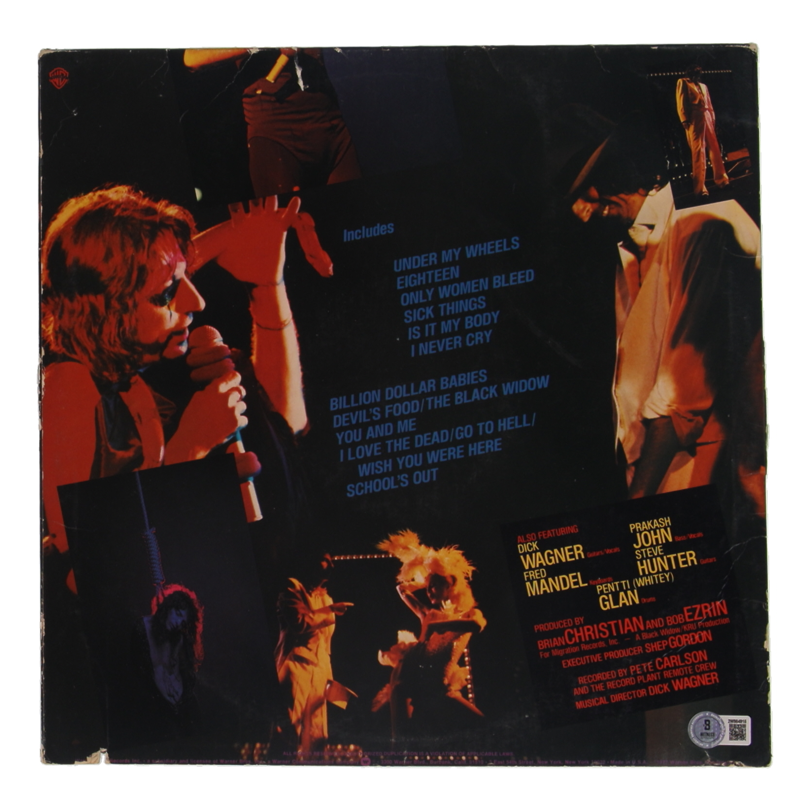 Alice Cooper Signed "The Alice Cooper Show" Vinyl Record Album (Beckett) at PristineAuction.com Alice Cooper Signed "The Alice Cooper Show" Vinyl Record Album (Beckett) at PristineAuction.com