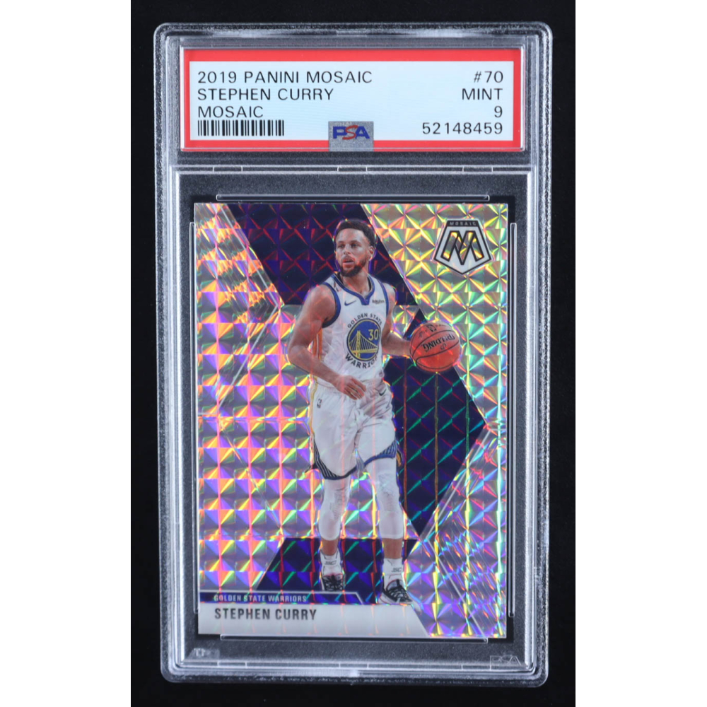 Stephen Curry 2019-20 Panini Mosaic Mosaic #70 (PSA 9) at PristineAuction.com