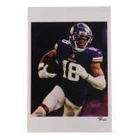 Justin Jefferson Vikings LE 11x17 Print Signed By Artist, Josh Barton (PA) at PristineAuction.com