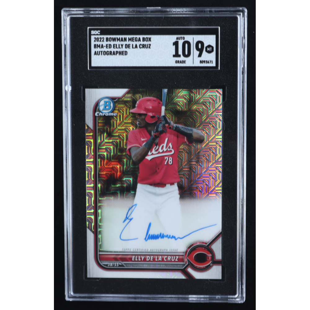 Elly De La Cruz 2022 Bowman Mega Box Chrome Autograph #BMAED (SGC 9 | Autograph Graded 10) at PristineAuction.com