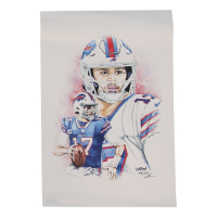 Josh Allen Bills LE 11x17 Print Signed By Artist, Josh Barton (PA) at PristineAuction.com