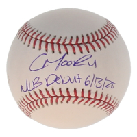 Christian Moore Signed OML Baseball Inscribed "MLB Debut 6/13/25" (PSA) at PristineAuction.com