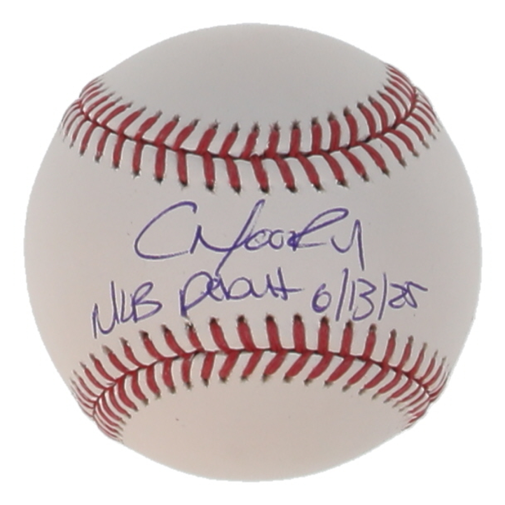 Christian Moore Signed OML Baseball Inscribed "MLB Debut 6/13/25" (PSA) at PristineAuction.com
