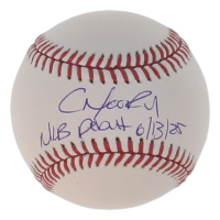 Christian Moore Signed OML Baseball Inscribed "MLB Debut 6/13/25" (PSA) at PristineAuction.com