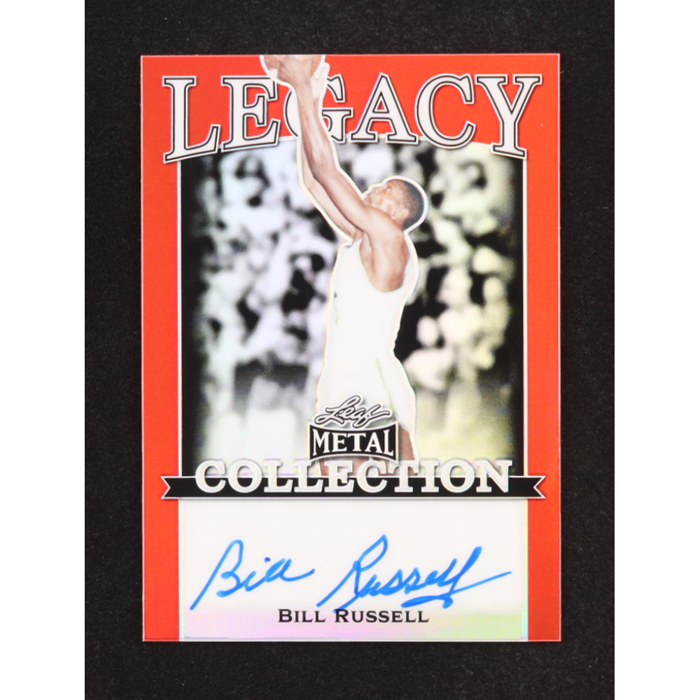 Bill Russell 2022 Leaf Metal Legacy Collection Autographs Prismatic Red #LCABR4 #3/3 at PristineAuction.com