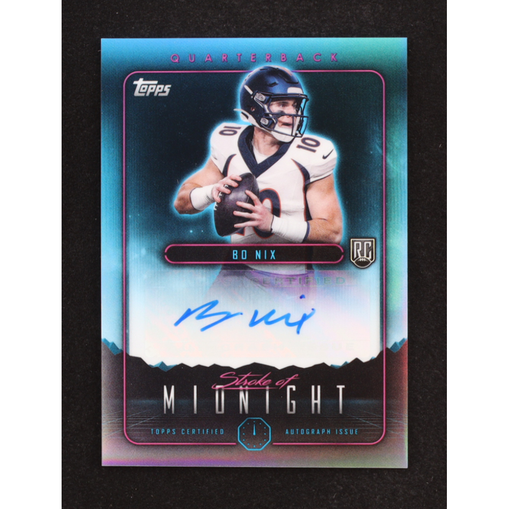 Bo Nix 2024 Topps Midnight Stroke of Midnight Autographs #SMA-BN RC at PristineAuction.com
