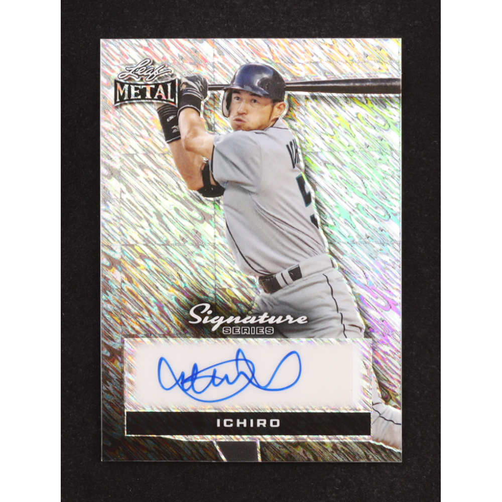 Ichiro 2024 Leaf Signature Series Silver Diagonal Shimmer #BLI1 #1/1 at PristineAuction.com