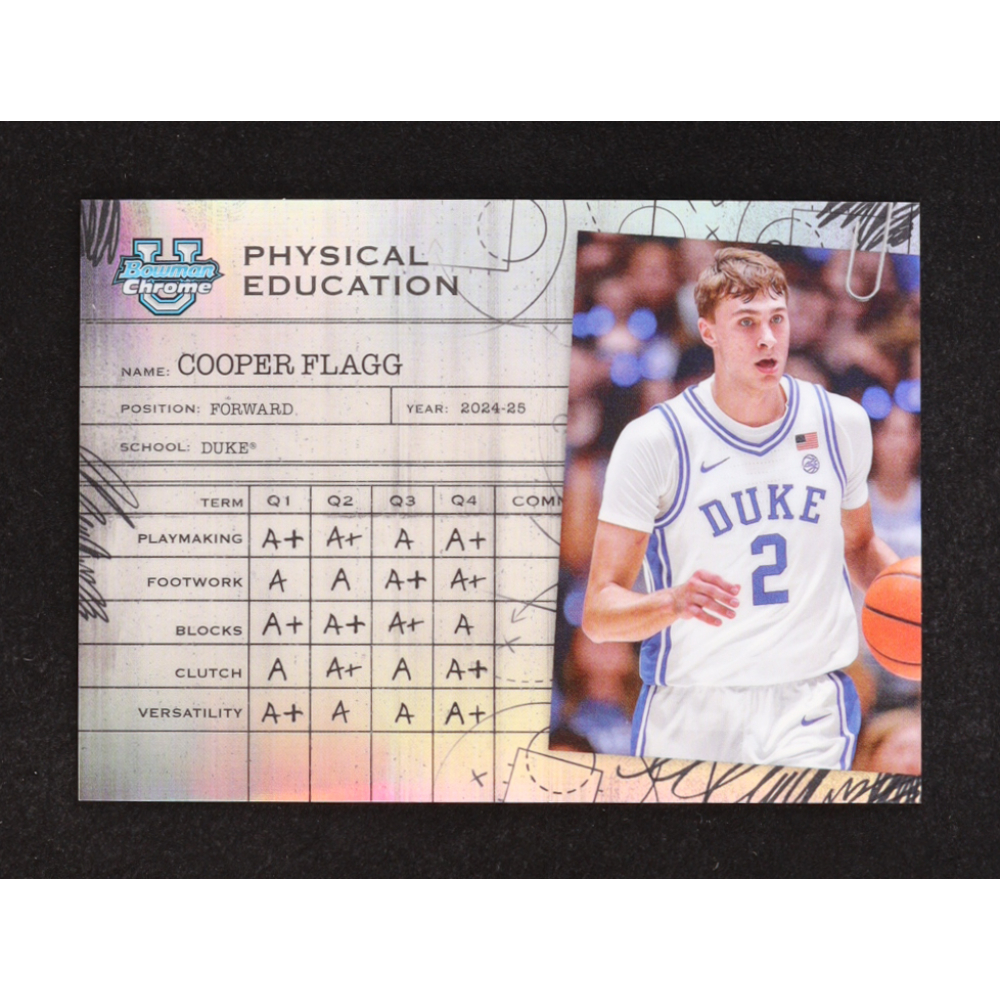 Cooper Flagg 2024-25 Bowman Chrome University Physical Education #PE2 RC at PristineAuction.com