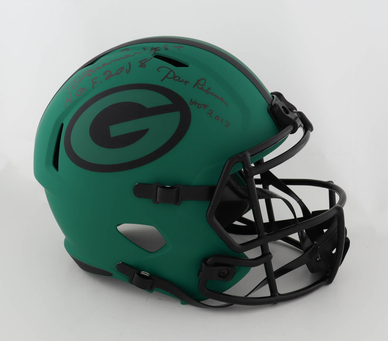 Jerry Kramer & Dave Robinson Signed Packers Full-Size Rave Alternate Speed Helmet Inscribed "H.O.F. 2018" & "HOF 2013" (JSA) at PristineAuction.com Jerry Kramer & Dave Robinson Signed Packers Full-Size Rave Alternate Speed Helmet Inscribed "H.O.F. 2018" & "HOF 2013" (JSA) at PristineAuction.com