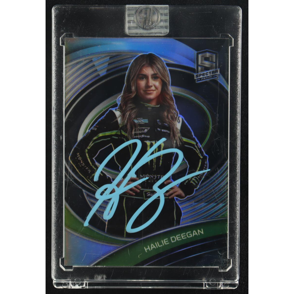 Hailie Deegan Signed 2020 Panini Spectra Silver Prizm #20 (Deegan) at PristineAuction.com