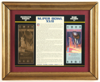 1983 Super Bowl XVII Custom Framed Commemorative Card With 22KT Gold Ticket Display at PristineAuction.com