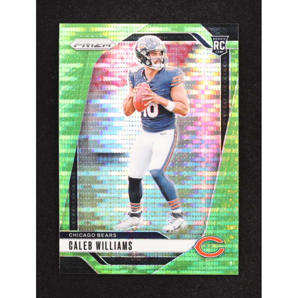 Caleb Williams 2024 Panini Prizm Prizms Neon Green Pulsar #301 RC at PristineAuction.com