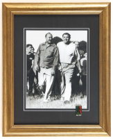Babe Ruth & Ty Cobb Custom Framed Photo Display with Babe Ruth 100th Anniversary Pin at PristineAuction.com