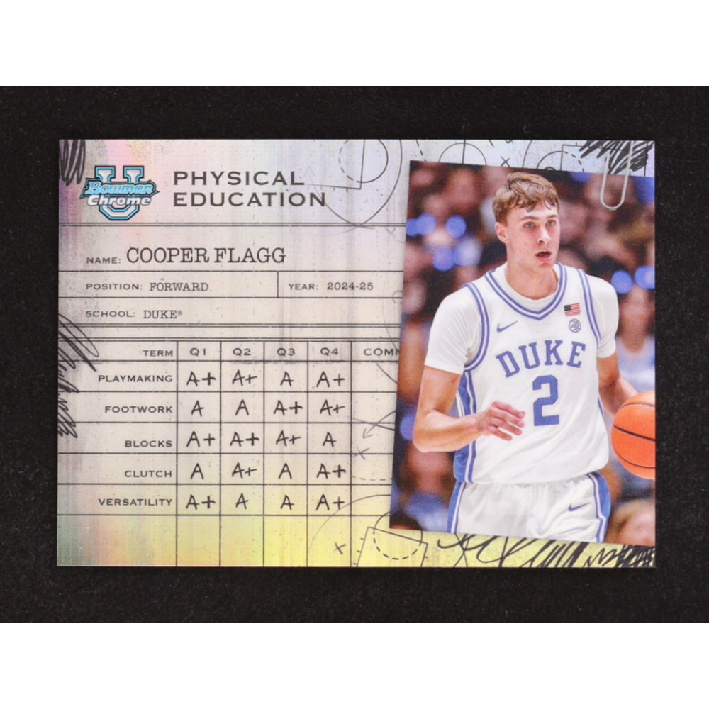 Cooper Flagg 2024-25 Bowman Chrome University Physical Education #PE2 RC at PristineAuction.com
