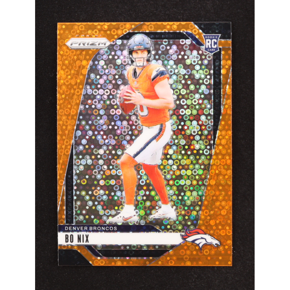 Bo Nix 2024 Panini Prizm Prizms Orange Disco #309 RC at PristineAuction.com