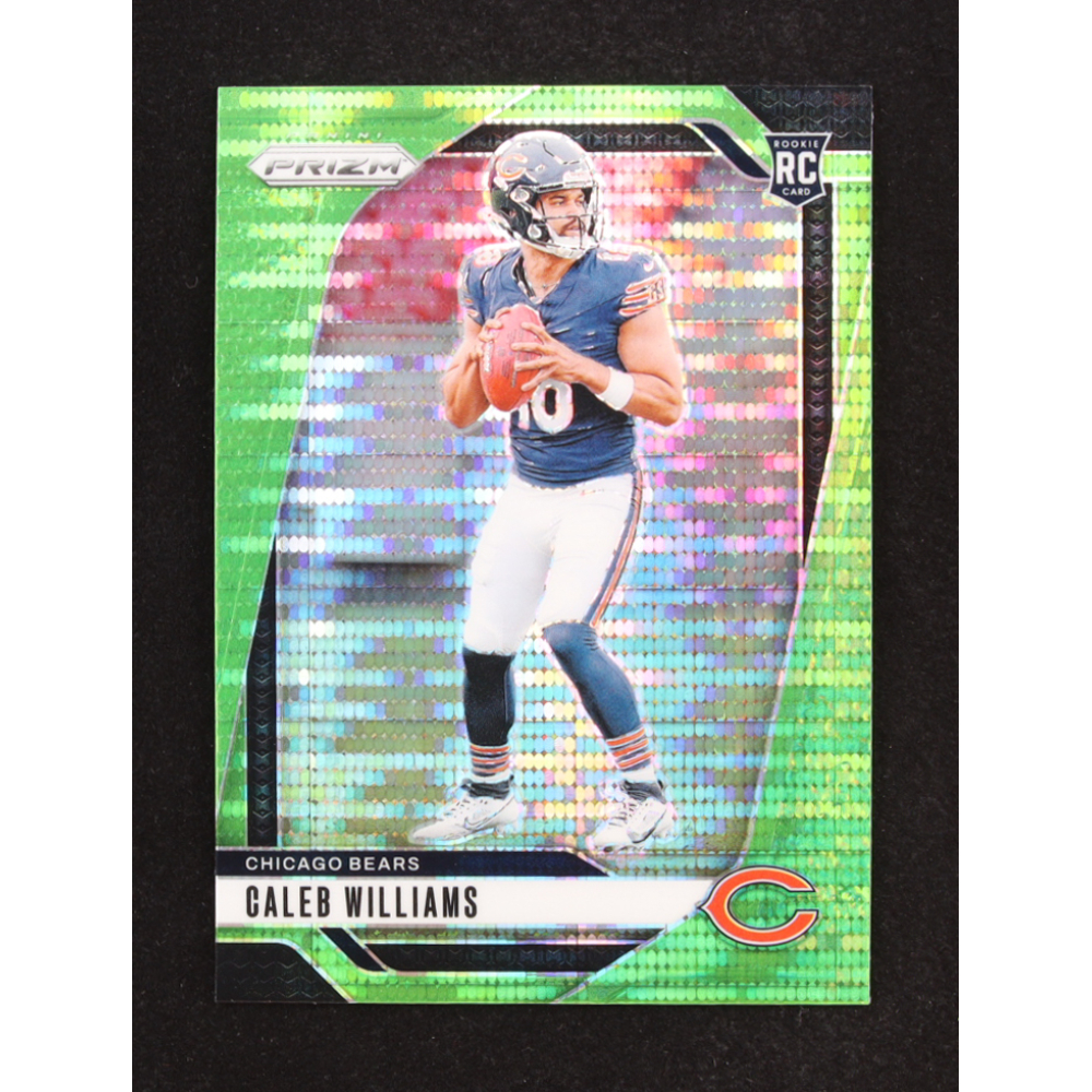 Caleb Williams 2024 Panini Prizm Prizms Neon Green Pulsar #301 RC at PristineAuction.com
