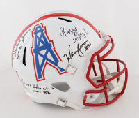 Oilers Full-Size Speed Helmet Signed By (4) With Ken Houston, Charlie Joiner, Robert Brazile & Warren Moon With Multiple HOF Inscriptions (JSA) at PristineAuction.com