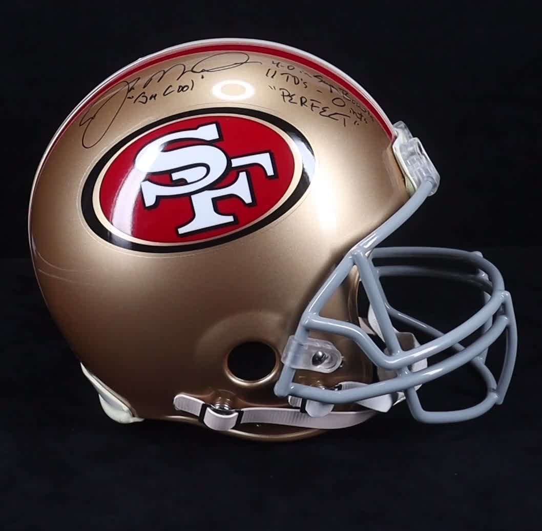 Joe Montana Signed LE 49ers Full-Size Authentic On-Field Helmet with Career Stat Inscriptions #11/16 (Steiner) at PristineAuction.com