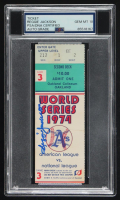 Reggie Jackson Signed 1974 Athletics World Series Game Three Ticket (PSA | Auto Grade 10) at PristineAuction.com