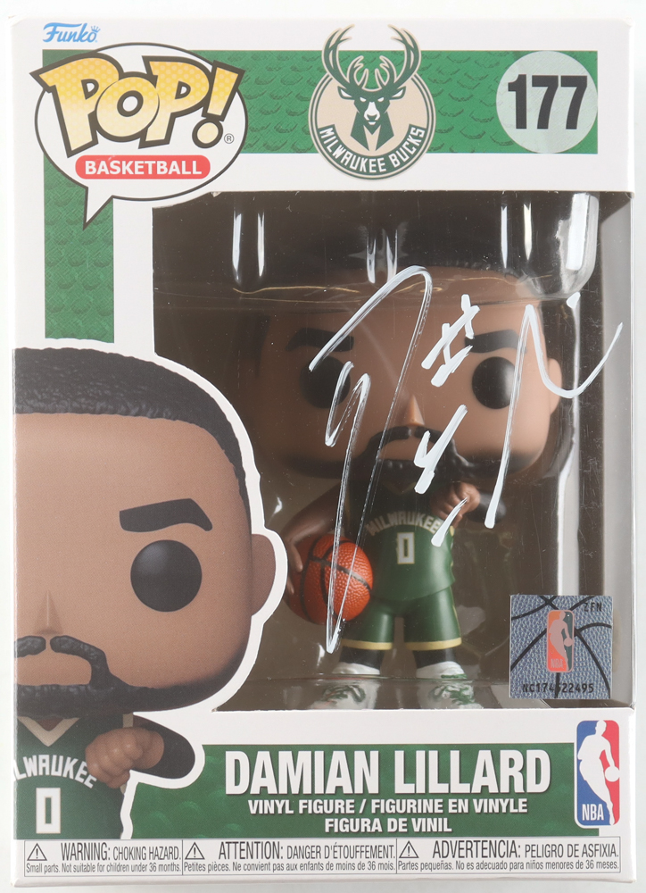 Damian Lillard Signed "Milwaukee Bucks" #177 Funko Pop! Vinyl Figure (JSA) at PristineAuction.com Damian Lillard Signed "Milwaukee Bucks" #177 Funko Pop! Vinyl Figure (JSA) at PristineAuction.com