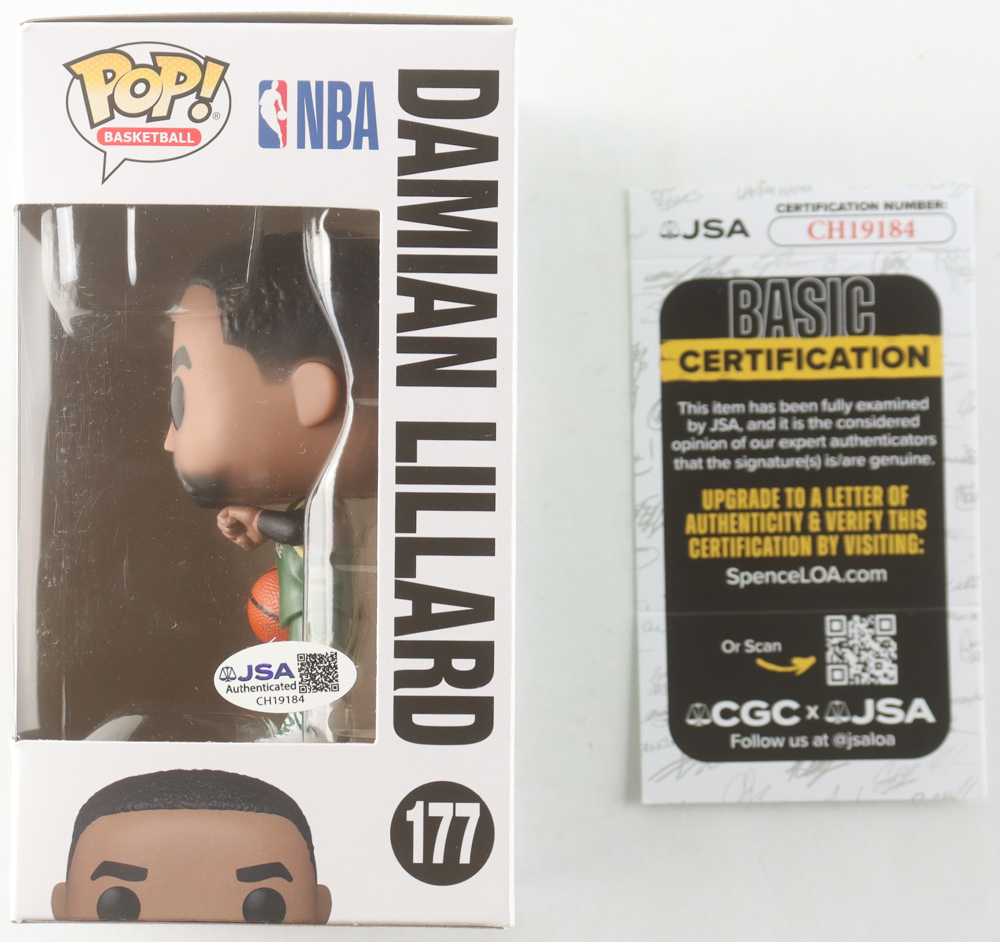 Damian Lillard Signed "Milwaukee Bucks" #177 Funko Pop! Vinyl Figure (JSA) at PristineAuction.com Damian Lillard Signed "Milwaukee Bucks" #177 Funko Pop! Vinyl Figure (JSA) at PristineAuction.com