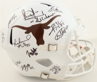 Vince Young, Michael Griffin, Limas Sweed, Aaron Harris, Jordan Shipley | 2005 National Champions Texas Longhorns Full-Size Authentic On-Field Speed Helmet Signed by (24) (AIV) at PristineAuction.com