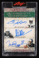 Bo Jackson / Marcus Allen / Tim Brown 2023 Leaf Superlative Signature 3 Bronze Silver Sparkle #S3-3 #3/4 at PristineAuction.com