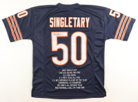 Mike Singletary Signed Career Highlight Stat Jersey (JSA) at PristineAuction.com