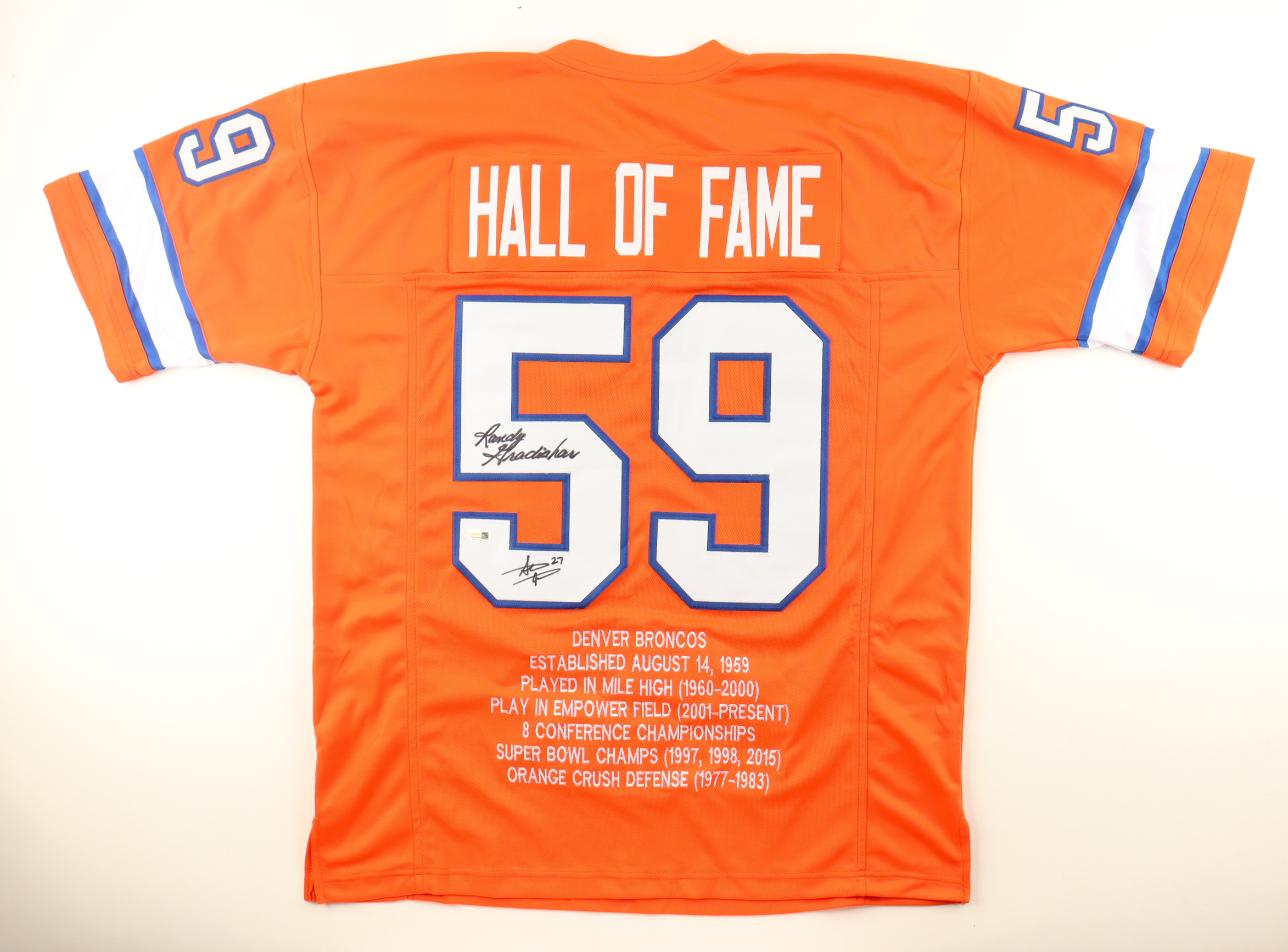 Randy Gradishar & Steve Atwater Signed Broncos Hall of Fame Jersey (JSA) at PristineAuction.com Randy Gradishar & Steve Atwater Signed Broncos Hall of Fame Jersey (JSA) at PristineAuction.com