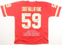 Chiefs "Hall of Fame" Team Highlight Stat Jersey Signed by (4) with Emmitt Thomas, Jan Stenerud, Willie Lanier & Will Shields (JSA) at PristineAuction.com