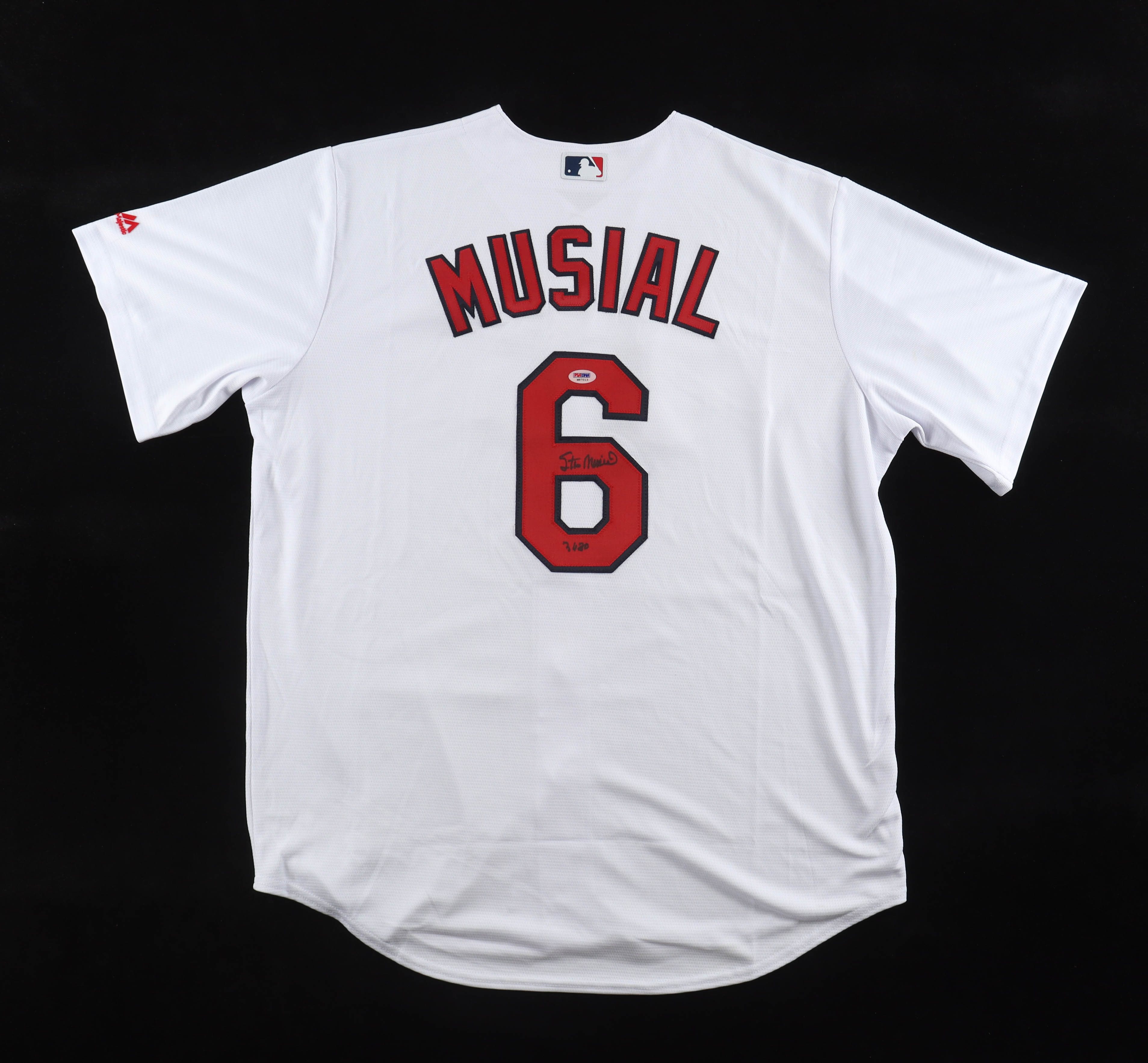 Stan Musial Signed Cardinals Majestic Authentic Jersey Inscribed "3630" (PSA) at PristineAuction.com Stan Musial Signed Cardinals Majestic Authentic Jersey Inscribed "3630" (PSA) at PristineAuction.com