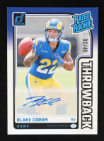 Blake Corum 2024 Donruss Rated Rookies Throwback Autographs #35 RC #02/49 at PristineAuction.com