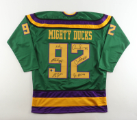 "The Mighty Ducks" Cast-Signed Jersey by (6) with Brandon Adams, Danny Tamberelli, Aaron Schwartz, Jane Plank (Beckett) at PristineAuction.com