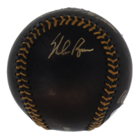 Nolan Ryan Signed OML Black Leather Baseball with Multiple Career Stat Inscriptions (PSA) at PristineAuction.com