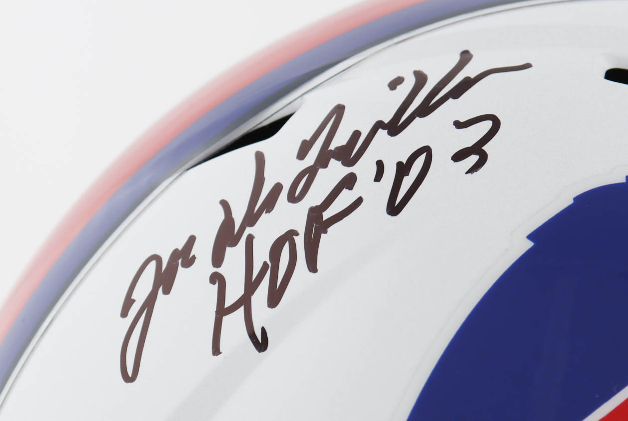 Joe DeLamielleure Signed Bills Full-Size Speed Helmet Inscribed "HOF 03" (JSA) at PristineAuction.com Joe DeLamielleure Signed Bills Full-Size Speed Helmet Inscribed "HOF 03" (JSA) at PristineAuction.com