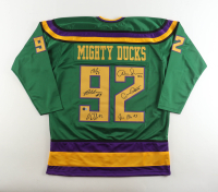 "The Mighty Ducks" Cast-Signed Jersey by (6) with Brandon Adams, Danny Tamberelli, Aaron Schwartz, Jane Plank (Beckett) at PristineAuction.com