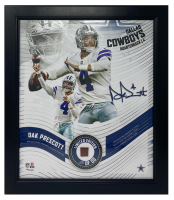 Dak Prescott LE Cowboys Custom Framed Photo Display with Game-Used Football Piece (Fanatics) at PristineAuction.com