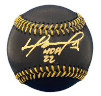 David Ortiz Signed OML Black Leather Baseball Inscribed "HOF 22" (Fanatics) at PristineAuction.com