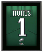 Jalen Hurts Eagles Jersey Number Framed Plaque at PristineAuction.com