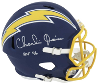 Charlie Joiner Signed Chargers Full-Size Throwback Alternate Speed Helmet Inscribed "HOF 96" (Schwartz) at PristineAuction.com