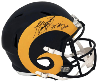 Jim Everett Signed Rams Full-Size Throwback Alternate Speed Helmet Inscribed "2x Passing Leader" (Schwartz) at PristineAuction.com