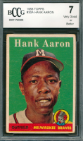 Hank Aaron 1958 Topps #30A (BCCG 7) at PristineAuction.com