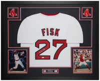 Carlton Fisk Signed Custom Framed Jersey Display (JSA) at PristineAuction.com