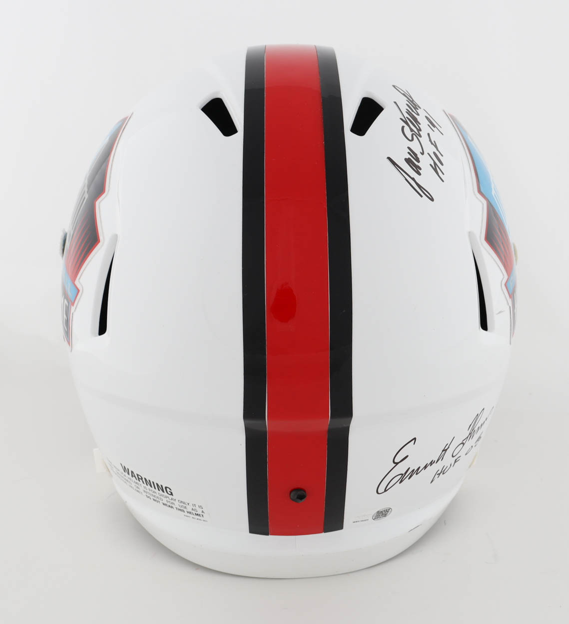 Hall Of Fame Logo Full-Size Speed Helmet Signed by (4) with Jan Stenerud, Willie Roaf, Will Shields & Emmitt Thomas with Multiple Career Stat Inscriptions (JSA) at PristineAuction.com Hall Of Fame Logo Full-Size Speed Helmet Signed by (4) with Jan Stenerud, Willie Roaf, Will Shields & Emmitt Thomas with Multiple Career Stat Inscriptions (JSA) at PristineAuction.com