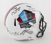 Hall Of Fame Logo Full-Size Speed Helmet Signed by (4) with Jan Stenerud, Willie Roaf, Will Shields & Emmitt Thomas with Multiple Career Stat Inscriptions (JSA) at PristineAuction.com