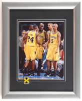 Michigan Wolverines "Fab Five" Custom Framed Photo Display with Wolverines Logo Pin at PristineAuction.com