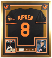 Cal Ripken Jr. Signed Custom Framed Cut Display with Jersey & (3) Stat Pins (PSA) at PristineAuction.com