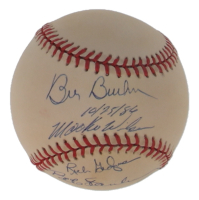 1986 World Series Baseball Signed By (4) with Bill Buckner, Mookie Wilson, Rich Gedman & Bob Stanley Inscribed "10/25/86" (PSA) at PristineAuction.com