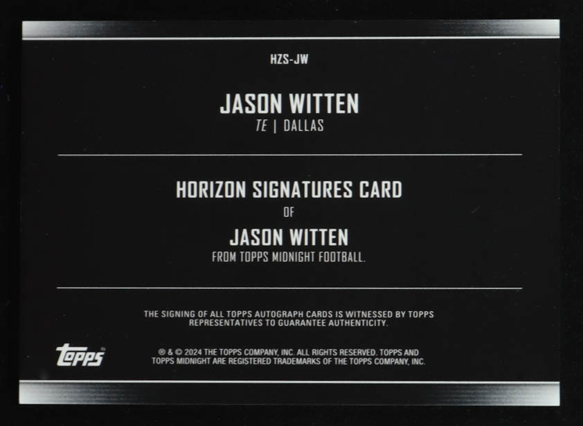 Jason Witten 2024 Topps Midnight Horizon Signatures Twilight #HZSJW #68/99 at PristineAuction.com Jason Witten 2024 Topps Midnight Horizon Signatures Twilight #HZSJW #68/99 at PristineAuction.com